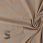 Preview: Kuschel Jersey - Streifen - # grau/gelborange