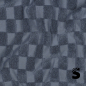 Preview: Frottee Jersey Stoff - Karos #blau