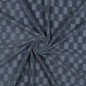 Preview: Frottee Jersey Stoff - Karos #blau