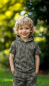 Preview: Frottee Jersey Stoff - Palmen #hellbraun