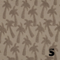 Preview: Frottee Jersey Stoff - Palmen #hellbraun