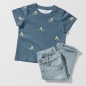 Preview: BIO Baumwoll Jersey - Mini Traktor - Altblau