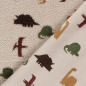 Preview: Sherpa Teddy Fleece Stoff - Dinos - Ecru