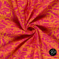 Preview: Musselin Double Gauze - Blätter #orange/pink