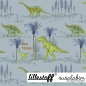 Preview: Dinowelt - grau / grün - BIO Jersey von lillestoff -
