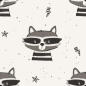 Preview: " Bandit Racoon - Milk "  --- Stoffart wählbar --