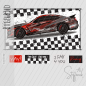 Preview: Bügelbild - "Rallyeauto ROT" - SET