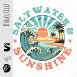 Preview: Bügelbild - "SALTWATER" - Rund #koralle