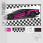 Preview: Bügelbild - "Sportwagen PINK" - SET
