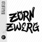 Preview: Bügelbild - " Zorn Zwerg - SCHWARZ " Größe nach Auswahl