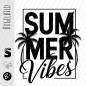 Preview: Bügelbild - "Summer Vibes - #schwarz (Rechteck)