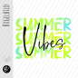 Preview: Bügelbild - " SUMMER Vibes " Neonverlauf gelb/blau