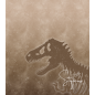 Preview: Ep - EINZEL Panel - " BEIGE/BRAUN - T-Rex groß " - Bio Jersey