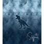 Preview: Ep - EINZEL Panel - DINO  " DUNKELBLAU " - Bio Jersey