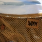Preview: Label - HAPPY - ca. 3cm x 4cm - Kunstleder ++ Farbauswahl ++
