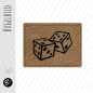 Preview: Bügelbild - Label - WÜRFEL - ca. 3,3 cm x 2,5 cm