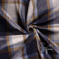 Preview: Mantelstoff / Mantelflausch - Karo - Blau/Camel