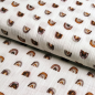 Preview: Musselin Double Gauze - Aquarell Regenbogen Hellbraun