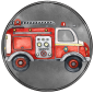 Mobile Preview: Patch / Aufnäher  - "Feuerwehrauto" rund ohne Flammen