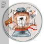 Preview: Patch / Aufnäher  - Sailor Bear - Rund - Beige
