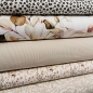 Preview: BIO Musselin Double Gauze - Blätter Beige