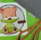 Preview: Patch / Aufnäher  - Fuchs sitzend - Grauer Hintergrund