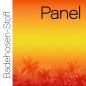 Preview: BADEHOSENSTOFF - (gewebt, nicht elastisch) - PANEL Palmen #rot/orange/gelb