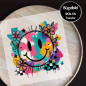 Preview: Bügelbild - " Retro Flower Smilie "