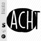 Preview: Bügelbild - " ACHT - Button  " - schwarz