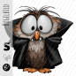 Preview: Bügelbild - H21 - " Eule mit Umhang offen  "