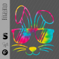 Preview: Bügelbild -  " Hase outline #rainbow "