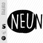 Preview: Bügelbild - " NEUN - Button  " - schwarz