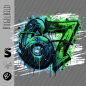 Preview: Bügelbild -  " Six Seven 67 # Blau/grün "