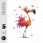 Preview: Bügelbild -  " Flamingo "