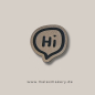 Preview: Label  " HI Sprechblase Outline " -  ca. 4 cm hoch - Kunstleder ++ Farbauswahl ++