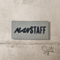 Preview: Label  " MAN STAFF " -  ca. 3 cm x 6 cm hoch - Kunstleder ++ Farbauswahl ++