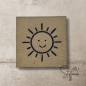 Preview: Label - Sonne MIT GESICHT - ca. 3cm x 3cm - Kunstleder ++ Farbauswahl ++