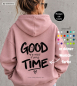 Preview: Bügelbild " GOOD THINGS TAKE TIME " - Farben & Größe frei wählbar