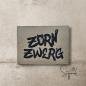 Preview: Label  " Zorn Zwerg " ca. 4 cm breit - Kunstleder ++ Farbauswahl ++