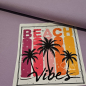 Preview: Patch / Aufnäher  - Beach Vibes #pink/gelb - Rechteck
