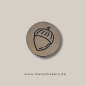 Preview: Label  " Herbst Eichel " -  ca. 4 cm RUND - Kunstleder ++ Farbauswahl ++