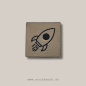 Preview: Label -  "Rakete" - ca. 3 cm x 3 cm - Kunstleder ++ Farbauswahl ++