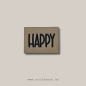 Preview: Label - HAPPY - ca. 3cm x 4cm - Kunstleder ++ Farbauswahl ++