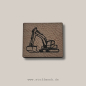 Preview: Label -  "Bagger" - ca. 3,5 cm x 4,5 cm - Kunstleder ++ Farbauswahl ++