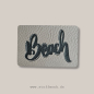 Preview: Label  " Beach Text - Rechteck " -  ca. 5 cm breit - Kunstleder ++ Farbauswahl ++
