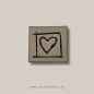 Preview: Label - Herz im Rahmen  - ca. 3cm x 3cm - Kunstleder ++ Farbauswahl ++