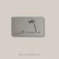 Preview: Label  " Palmenlines Strand - Rechteck " -  ca. 5 cm breit - Kunstleder ++ Farbauswahl ++