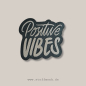 Preview: Label  " Positive Vibes - OUTLINE " -  ca. 5 cm  hoch - Kunstleder ++ Farbauswahl ++