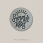 Preview: Label  " Summer Vibes + Sonne - Rund " -  ca. 5 cm - Kunstleder ++ Farbauswahl ++