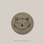 Preview: Label - FUCHS Tierkopf RUND - ca. 4 cm Durchmesser - Kunstleder ++ Farbauswahl ++